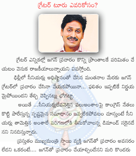 ys jagan,greater hyd election  ys jagan, greater hyd election